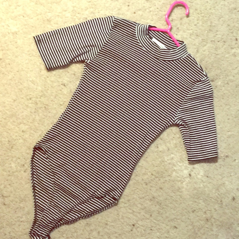 Fashion Nova striped bodysuit with sleeves